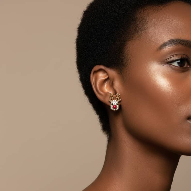 گوشواره سر گوزن – جلوه‌ای از قدرت و ظرافت زمستانی